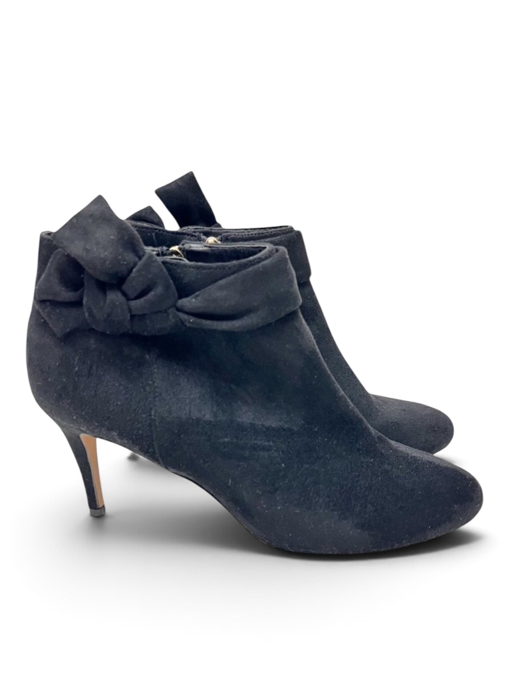 Nanette Lepore “Grace” Black Faux Suede Ankle Booties